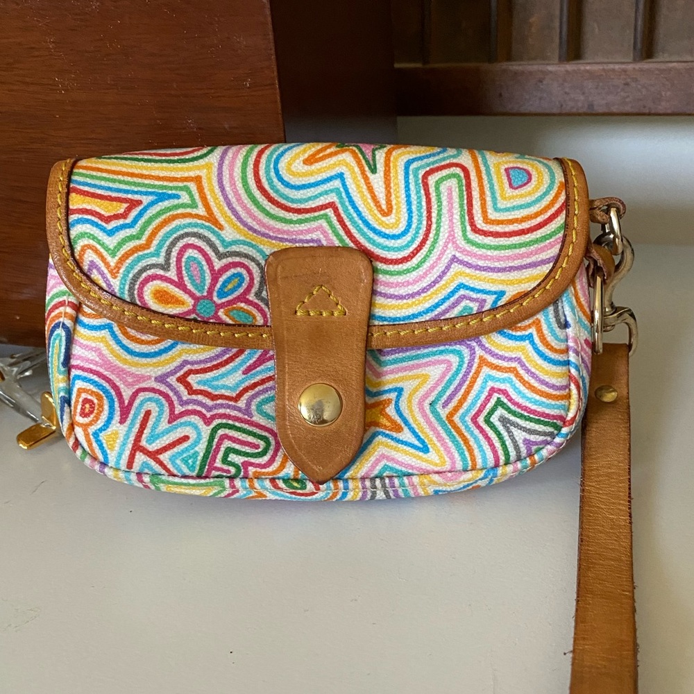 Dooney and Bourke rainbow wristlet pouch bag